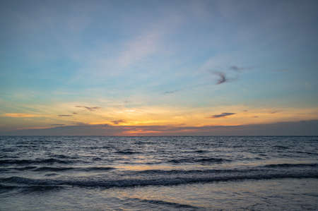 Beautiful idyllic seascape sunset view on kohkood island in low season travel.Koh Kood, also known as Ko Kut, is an island in the Gulf of Thailandの写真素材