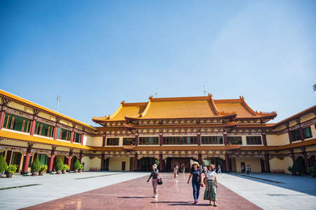 Bangkok,thailand-15 Nov 2020:Unacquainted People in foguangshan thaihua temple thailand.Fo Guang Shan is one of the four large Buddhist organizations in Taiwanのeditorial素材