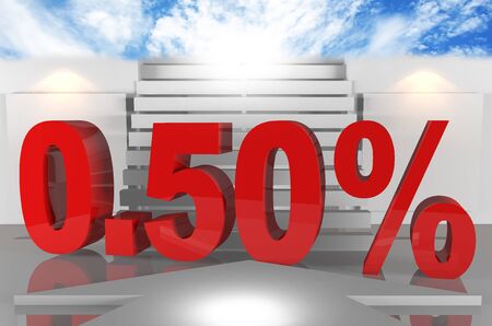 Interest rates Zero point fifty percent の写真素材