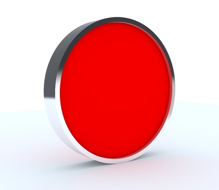 One blank red rounded box display new design aluminum frame template for design work, on white background.の写真素材