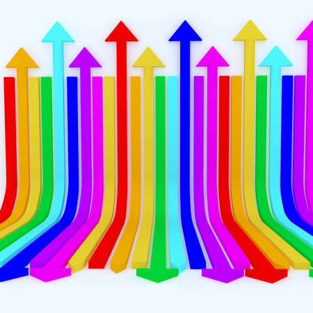Colorful rainbow arrows backgroundの写真素材