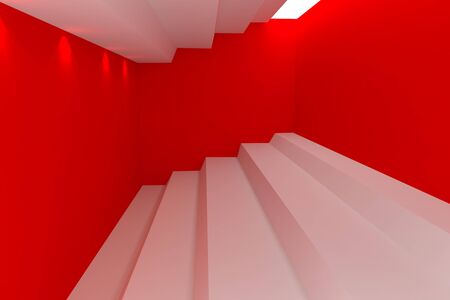 Abstract interior rendering with empty room color wall  の写真素材