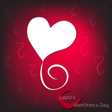 White Heart on paper Valentines day card background のイラスト素材