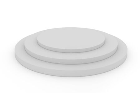 3d isolated Empty circle podium on white background の写真素材