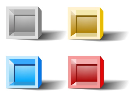 3d isolated Empty colorful boxのイラスト素材