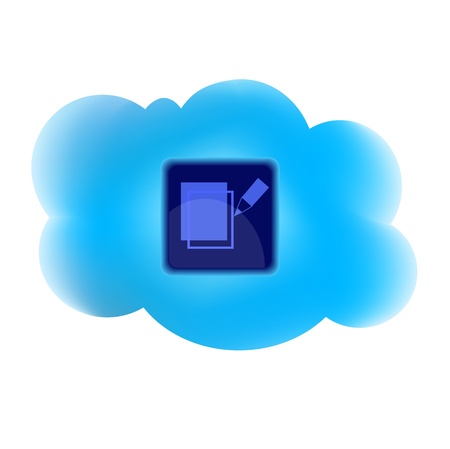 Clouding technology computing concept with write iconのイラスト素材