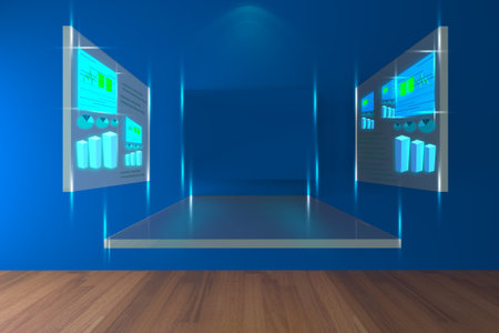 Conference room with Solution screen interface  Ideal for business background 