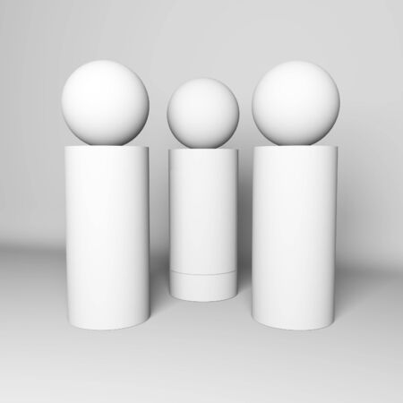 White bottles isolated on whiteの写真素材