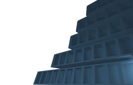 Interior Blue Space on white backgroundの写真素材