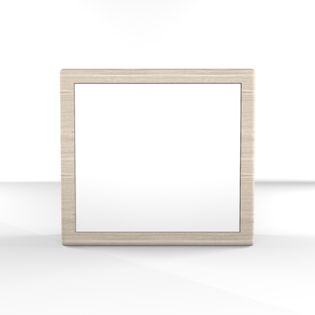 Blank box display new design wood frame template for design work,isolate on white background の写真素材