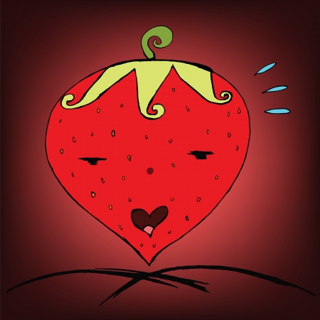 Freehand Sketch Strawberry love, Valentine themeのイラスト素材
