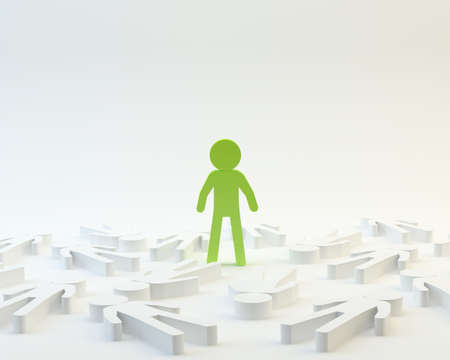 Winner on white background, 3d people conceptの写真素材