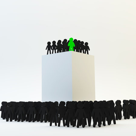 Group of people dream team business and leader on white background, 3d people conceptの写真素材
