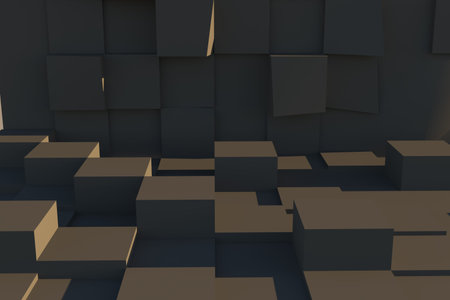 Abstract black box floor on white background