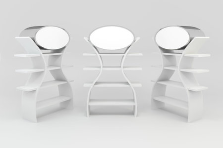 White shelves design on white background