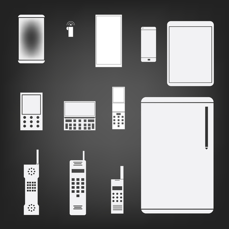 phone set simple icon illustrationのイラスト素材