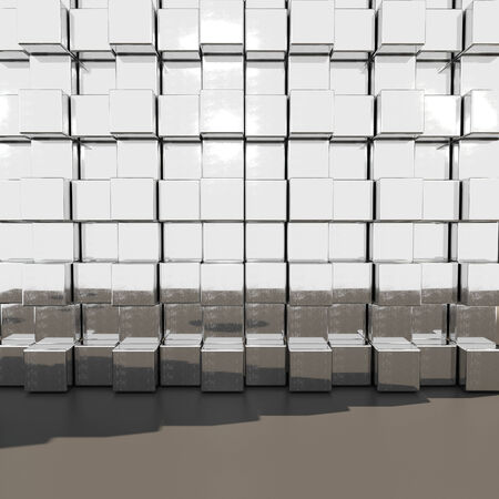 chrome cube abstract backgroundの写真素材