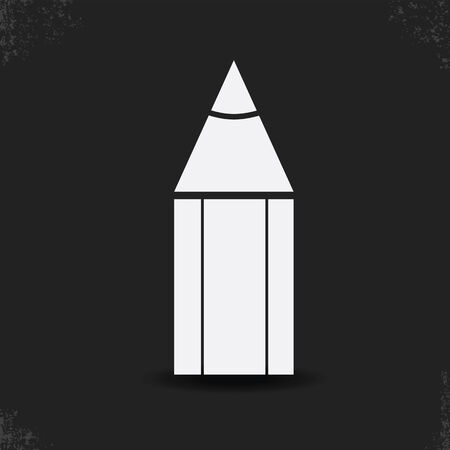 Pencil Icon on Black backgroundのイラスト素材
