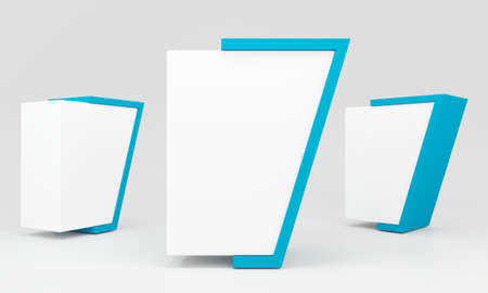 Blank advertising billboard abstract shape isolated on white backgroundの写真素材