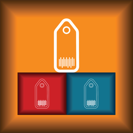 Tag Icon Flat on Color Button backgroundのイラスト素材