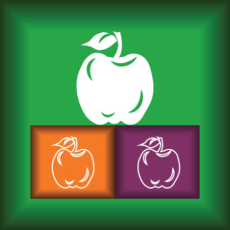 Apple Icon Flat on Color Button backgroundのイラスト素材