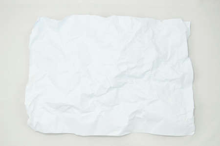 Crumpled Paper isolated on white backgroundの写真素材