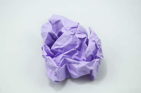 Crumpled Color Paper isolated on white backgroundの写真素材