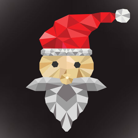 Merry Christmas with santa clause. abstract polygonのイラスト素材