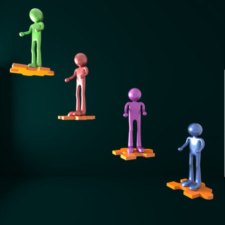 Person with Success 3d business men