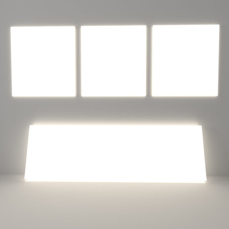 Blank white board on empty room decorate white wall