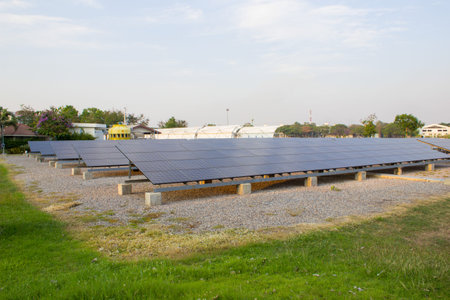 The solar cells clean energy with copy space