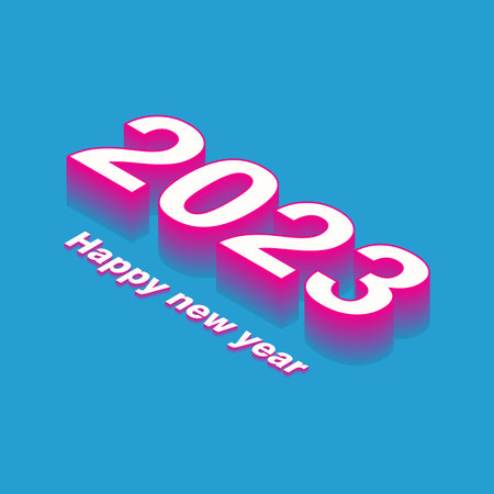 Happy new year 2023のイラスト素材