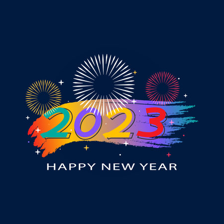 Happy new year 2023のイラスト素材
