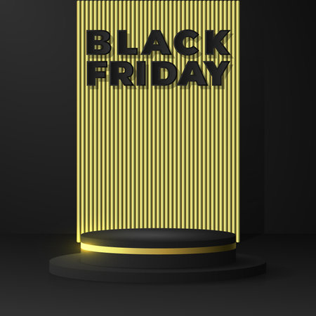 A yellow sign that says black friday on itのイラスト素材