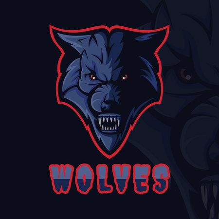 Grizzly bear mascot logo design. Vector illustration of wild dog head.のイラスト素材