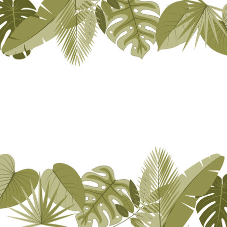 Tropical background with monstera leaves. Vector illustration for your designのイラスト素材