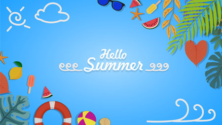 Hello summer background abstrct designのイラスト素材