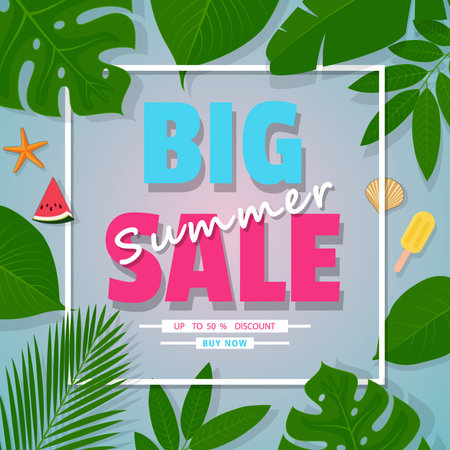 Summer big sale typography posterのイラスト素材