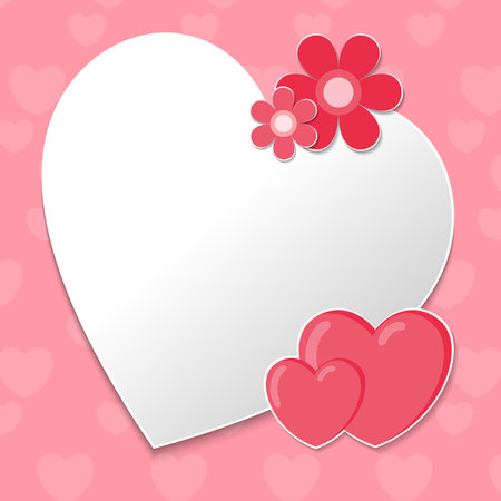 Card poster banner cutted paper hearの素材