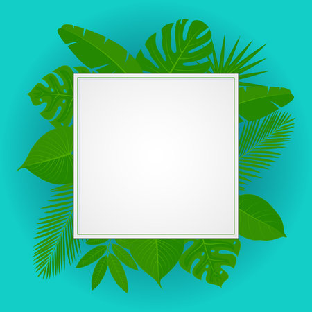 Trendy summer tropical leavesの素材