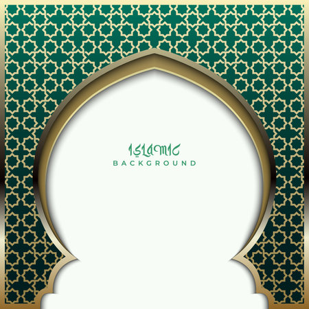 Green and gold islamic bakgroundのイラスト素材