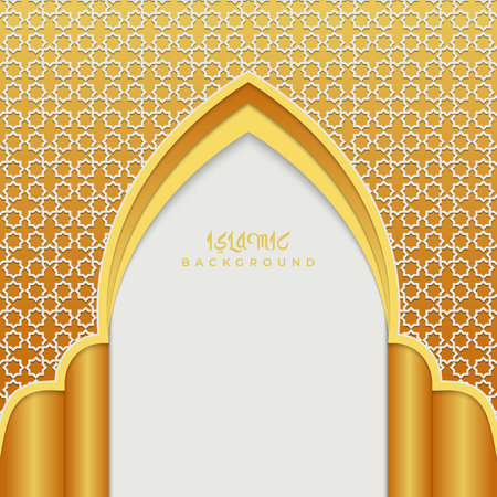 Cream and gold islamic backgroundのイラスト素材