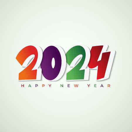 Happy new year 3d full color numberのイラスト素材