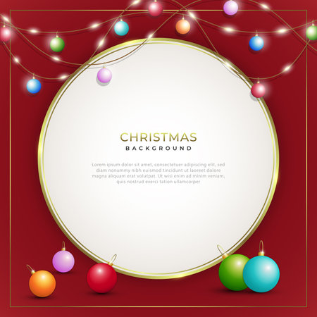 Christmas background with realistic decorativeのイラスト素材