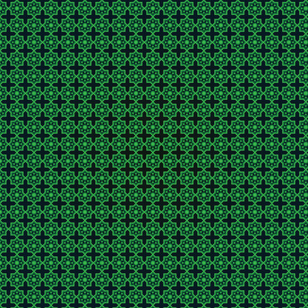 Islamic mosaic dark green seamless patternのイラスト素材