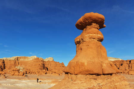 A photographer at Goblin Valley State Parkの写真素材