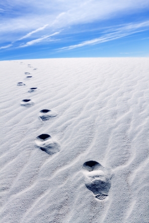 Footprints on White Sandsの写真素材