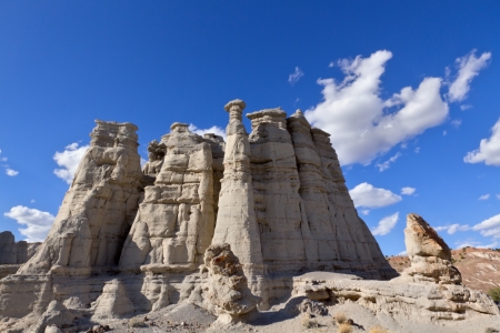 White sandstone rock formation known as the Plaza Blanca, located near Abiquiu, NM. This is where Georgia O'keefe painted some of her well known paintings.の写真素材