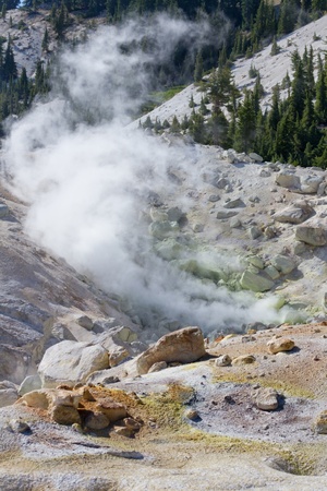 Bumpass Hell - the hydrothermal area in Lassen Volcanic National Park, CAの写真素材