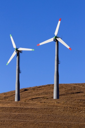 Wind Turbines in Altamont Pass Wind Farm, California の写真素材